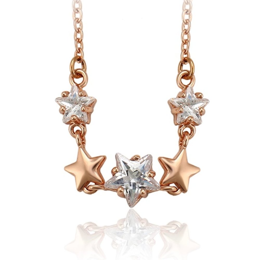 Adorable Star CZ 18KGP Necklace